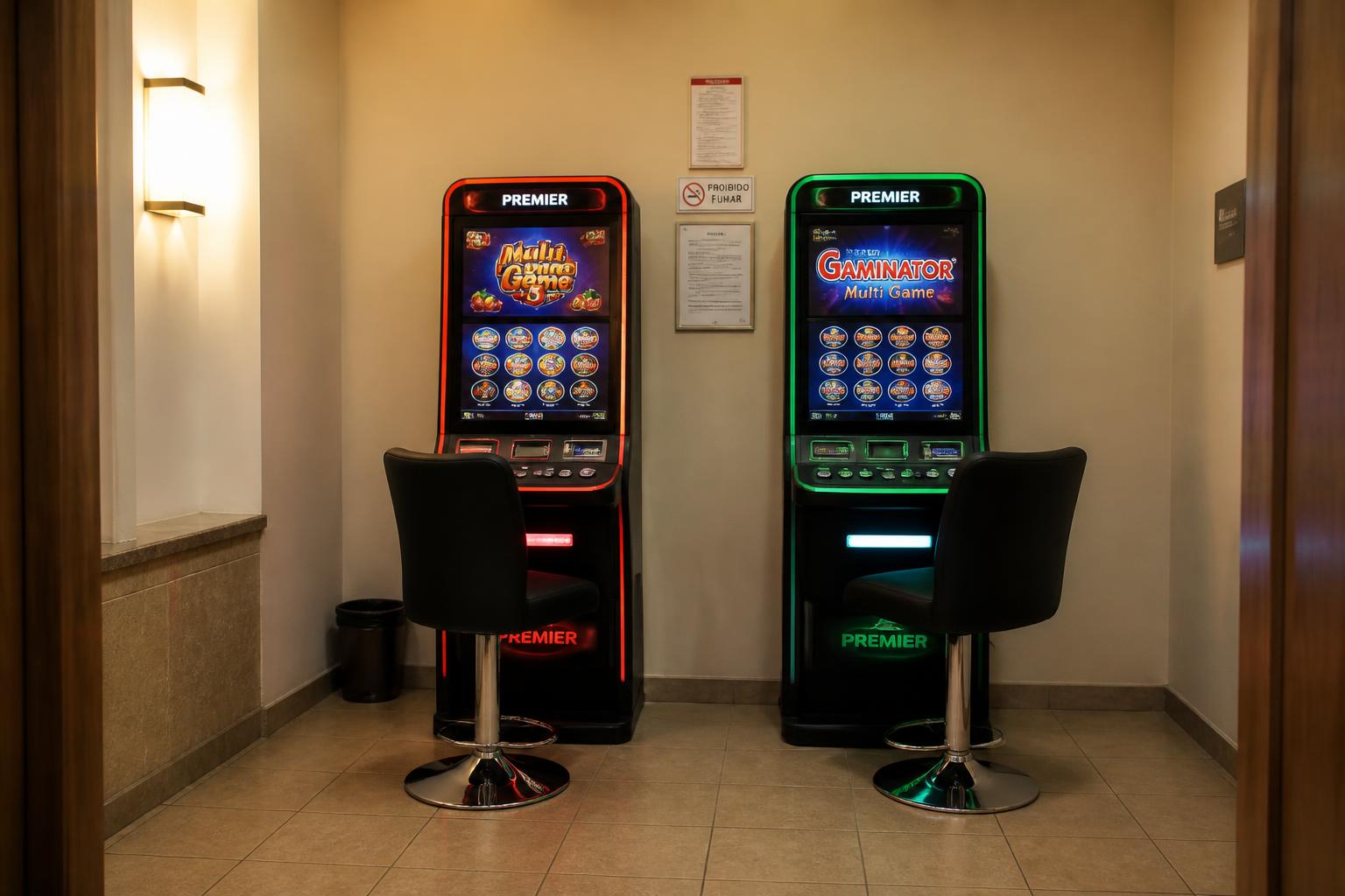 Separater Spielbereich mit genau zwei Spielautomaten